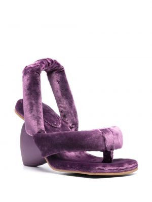Sametové sandály na podpatku Yume Yume fialové