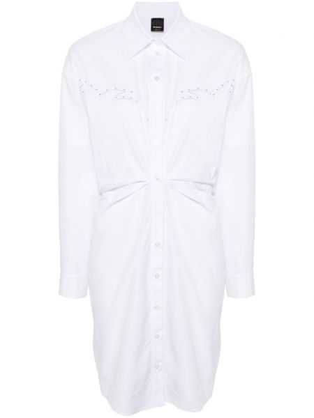 Bavlnené košeľové šaty Pinko biela