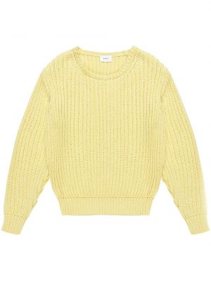 Памучен пуловер Bally жълто
