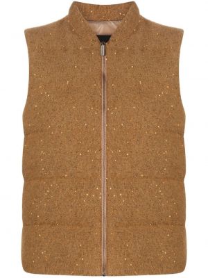 Gilet matelassé à paillettes Fabiana Filippi marron