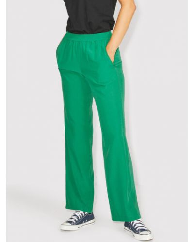 Bavlnené priliehavé klasické nohavice Jjxx zelená
