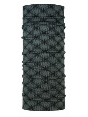 Kockovaný vlnený šál z merina Pac khaki