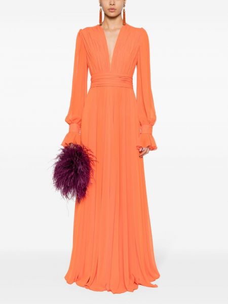 Sukienka wieczorowa szyfonowa Blanca Vita pomarańczowa