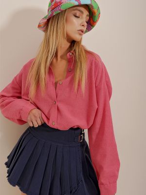 Πουκάμισο Trend Alaçatı Stili ροζ