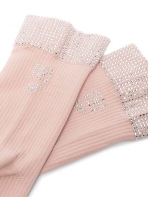 Socken mit spikes mit kristallen Wolford pink