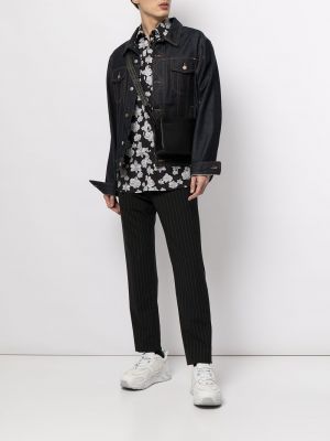 Camisa de flores con estampado Karl Lagerfeld negro