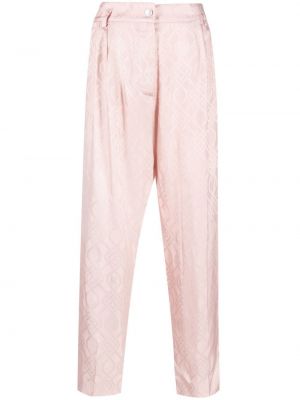 Růžové rovné kalhoty Koché