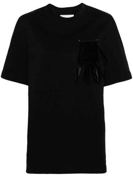 Μπλούζα με κρόσσια Jil Sander μαύρο
