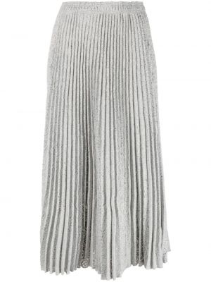 Čipkovaná plisovaná midi sukňa Ermanno Scervino sivá