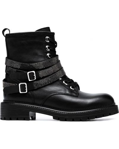 Кружевные кожаные ботинки на шнуровке Carvela, черный
