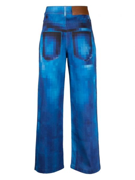 Proste jeansy z nadrukiem Loewe niebieskie