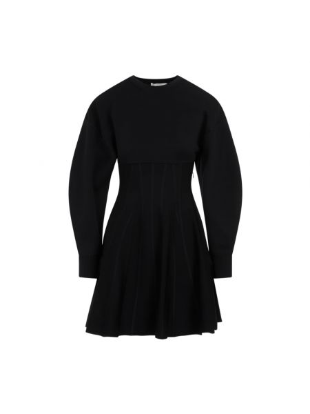 Sukienka mini wełniana Alexander Mcqueen czarna
