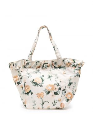 Шопинг чанта на цветя с принт Loeffler Randall бяло