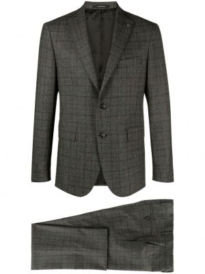 Kostkovaný oblek Tagliatore šedý