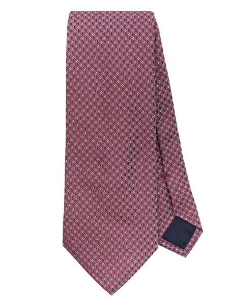 Žakárová hodvábna kravata Corneliani červená