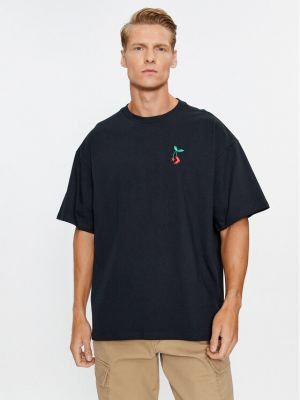 T-shirt large à motif chevrons à motif étoile Converse noir