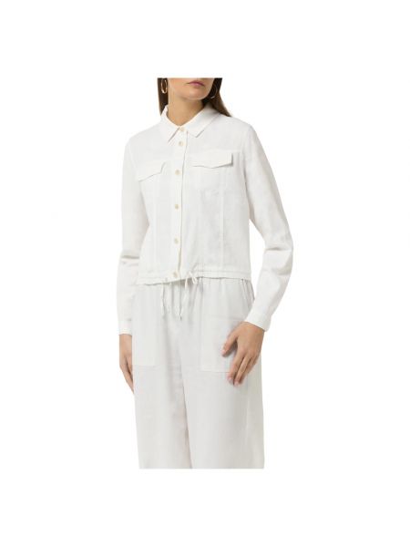 Camisa vaquera de lino Comma blanco