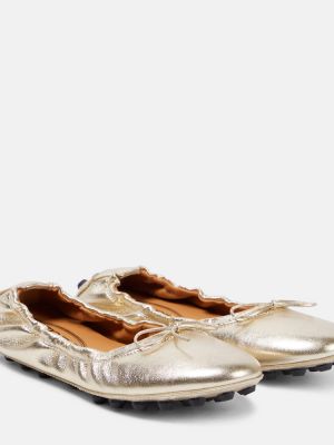 Bőr balerina cipők Tod's fehér