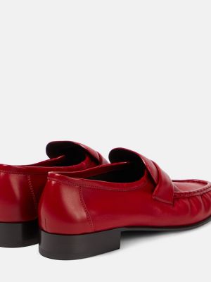 Loafers di pelle The Row rosso