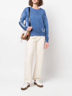 Bluza z nadrukiem Lauren Ralph Lauren niebieska