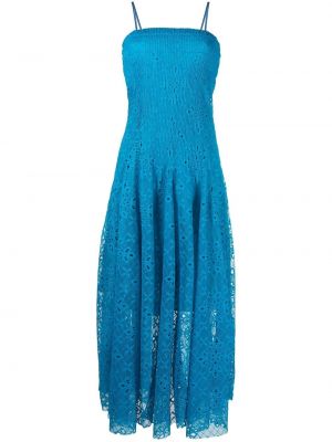 Μίντι φόρεμα με δαντέλα Forte_forte μπλε