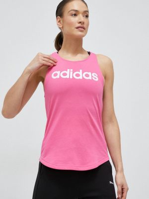 Pamučni top Adidas ružičasta
