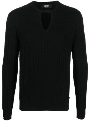 Vilnonis megztinis Fendi juoda
