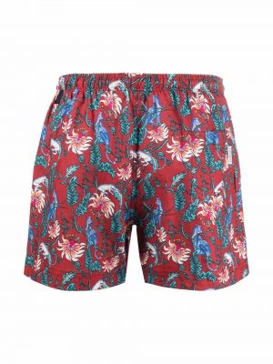 Slips à fleurs Peninsula Swimwear rouge