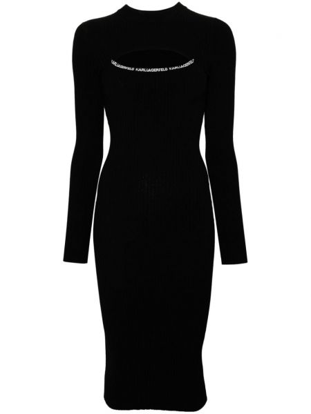 Midi šaty Karl Lagerfeld čierna