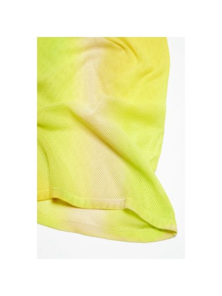Vestido con cinturón slim fit de algodón Acne Studios amarillo