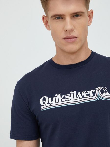 Памучна тениска с дълъг ръкав с принт Quiksilver