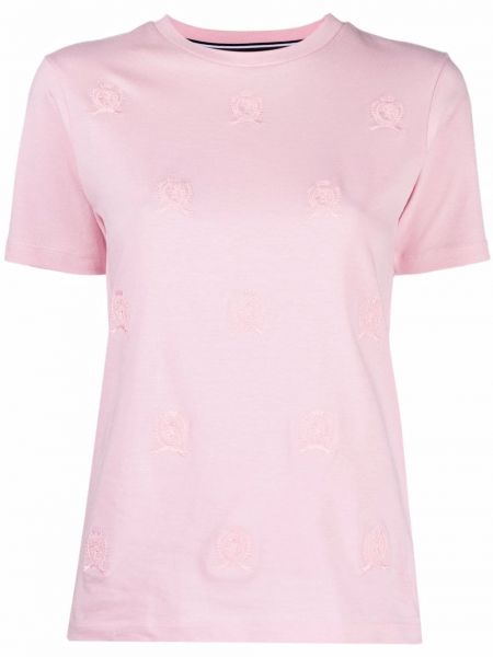 Хлопковая футболка Hilfiger Collection, розовая