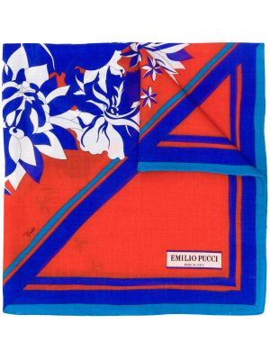 Pañuelo de flores con estampado Emilio Pucci azul