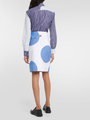 Mini spódniczka bawełniana w grochy Thom Browne biała