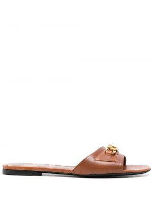 Lær flip-flops Valentino Garavani brun