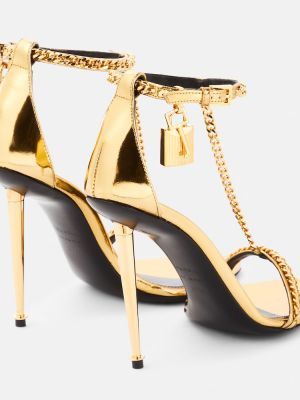 Kožené sandále Tom Ford zlatá