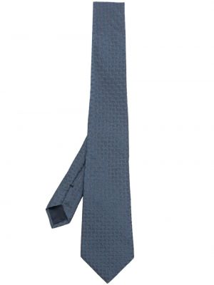 Cravate en soie à imprimé à motif géométrique Giorgio Armani bleu