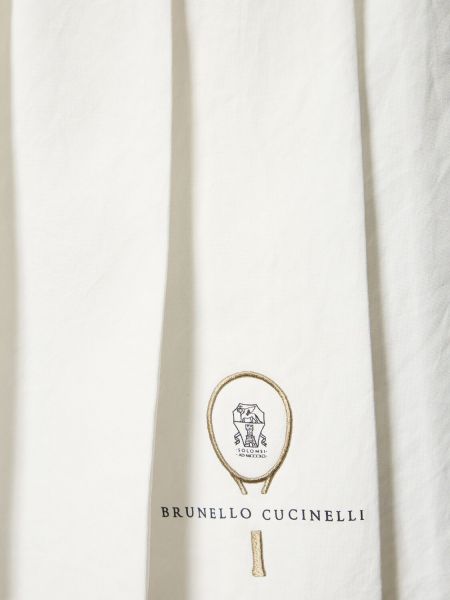 Plisirana mini suknja Brunello Cucinelli bijela