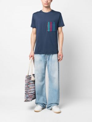 T-shirt mit taschen Benjamin Benmoyal blau