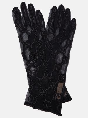 Tylové rukavice s výšivkou Gucci