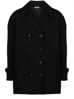 Палто с протрити краища Black Comme Des Garçons черно