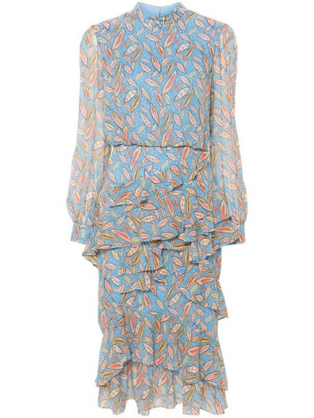 Robe longue à volants Saloni bleu