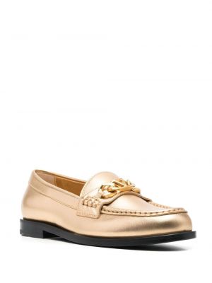 Leder loafer Valentino Garavani gold