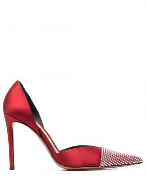 Полуотворени обувки с кристали Alexandre Vauthier червено