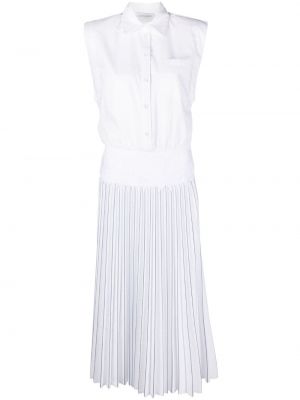 Sukienka midi bez rękawów plisowana Ermanno Firenze biała