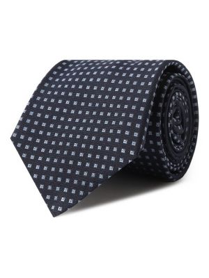 Синий шелковый галстук Kiton