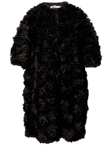 Копринено палто с волани Erdem черно