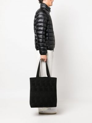 Jacquard shopper handtasche Moncler schwarz