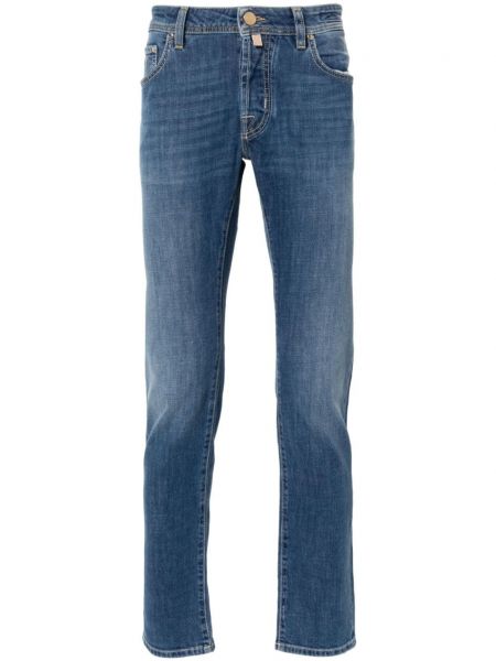 Slim fit strečové džínsy s nízkym pásom Jacob Cohen modrá