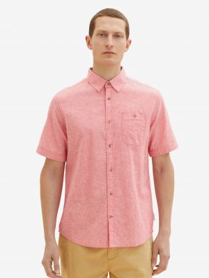 Lněná košile Tom Tailor růžová